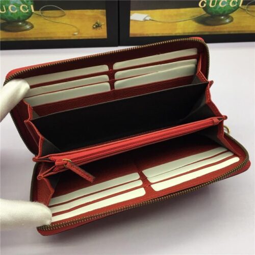 High Quality Luxury Gucci Print Leather Zip Around Wallet (Varied Colors) product detail