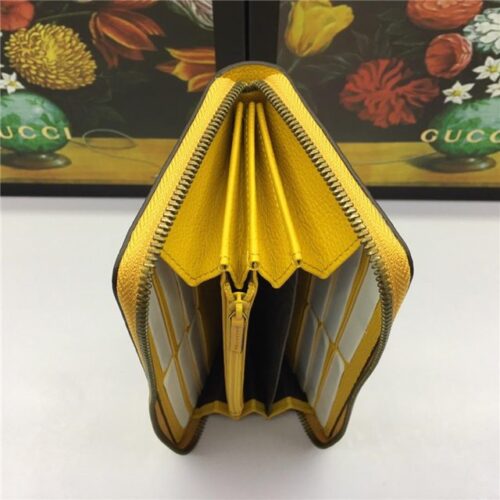 High Quality Luxury Gucci Print Leather Zip Around Wallet (Varied Colors) product detail