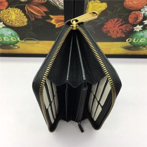 High Quality Luxury Gucci Print Leather Zip Around Wallet (Varied Colors) product detail