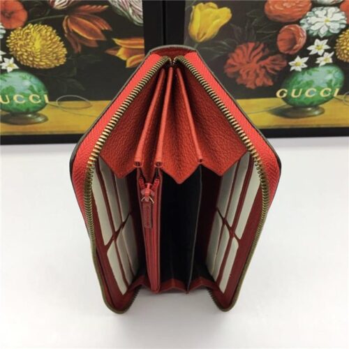 High Quality Luxury Gucci Print Leather Zip Around Wallet (Varied Colors) product detail