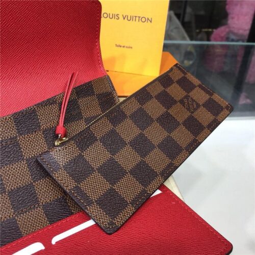High Quality Luxury Louis Vuitton Josephine Wallet Damier Ebene Canvas Red product detail