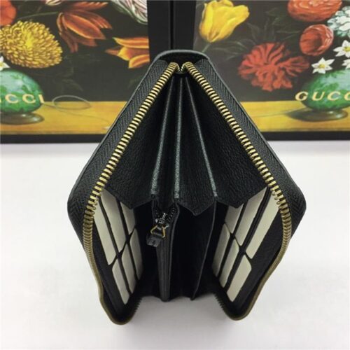 High Quality Luxury Gucci Print Leather Zip Around Wallet (Varied Colors) product detail