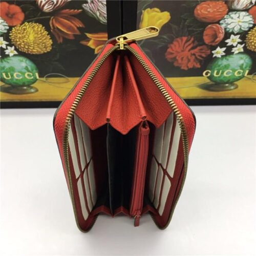High Quality Luxury Gucci Print Leather Zip Around Wallet (Varied Colors) product detail