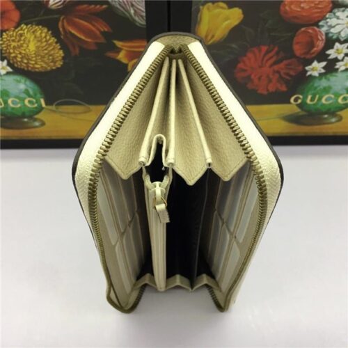 High Quality Luxury Gucci Print Leather Zip Around Wallet (Varied Colors) product detail