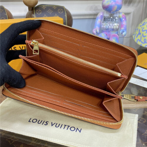 High Quality Luxury Louis Vuitton Zippy Wallet Cognac Brown product detail