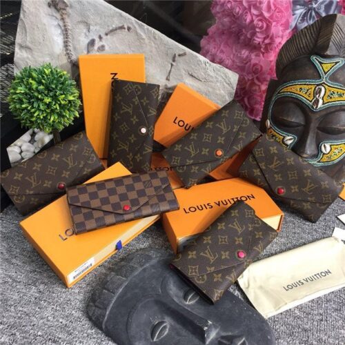 High Quality Luxury Louis Vuitton Josephine Wallet Damier Ebene Canvas Red product detail