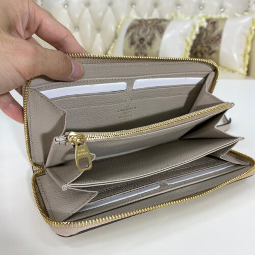 High Quality Luxury Louis Vuitton Zippy Wallet Empreinte Dove/Cream product detail