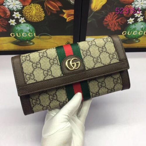 High Quality Luxury Gucci Supreme Ophidia GG Continental Wallet alternate view