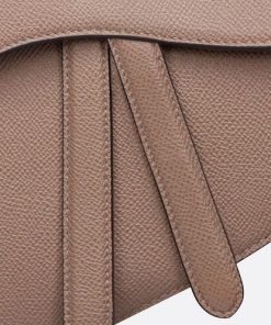 High Quality Luxury Dior Grained Calfskin Saddle Bag With Strap – Warm Taupe product detail