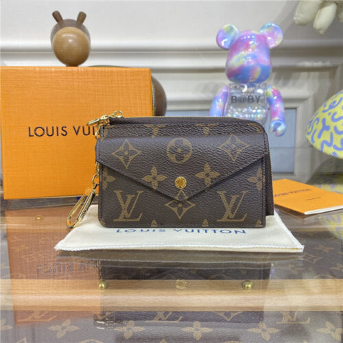 High Quality Luxury Louis Vuitton Black Card Holder Recto Verso Wallet Black