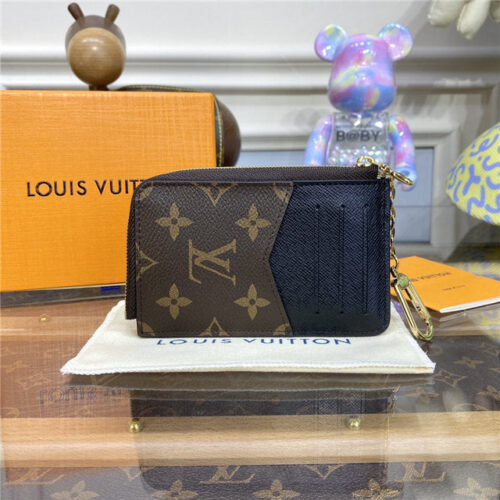 High Quality Luxury Louis Vuitton Black Card Holder Recto Verso Wallet Black product detail
