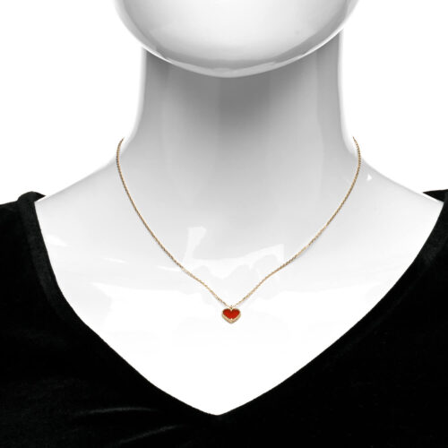 High Quality Luxury Van Cleef  Arpels 18K Rose Gold Carnelian Sweet Alhambra Heart Pendant Necklace product detail
