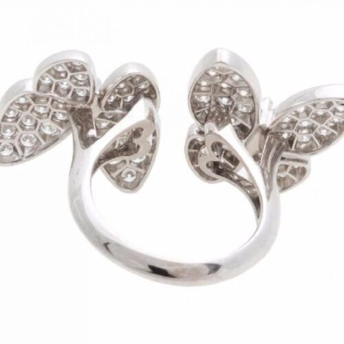 High Quality Luxury Van Cleef Arpels 18K White Gold Butterfly Between The Finger Ring product detail
