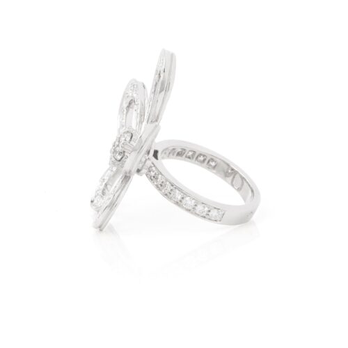 High Quality Luxury Van Cleef Arpels 18K White Gold Diamond Flowerlace Ring product detail