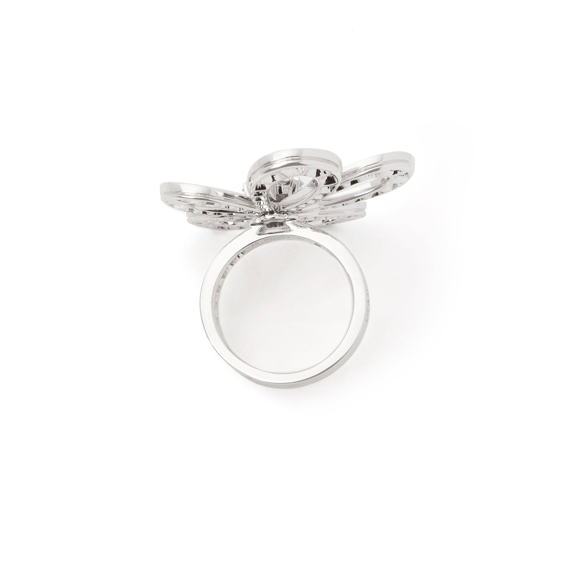 High Quality Luxury Van Cleef Arpels 18K White Gold Diamond Flowerlace Ring product detail