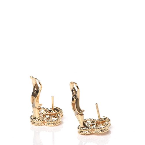 High Quality Luxury Van Cleef  Arpels 18K Yellow Gold Diamond Vintage Alhambra Earrings product detail