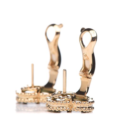 High Quality Luxury Van Cleef  Arpels 18K Yellow Gold/White Gold/Rose Gold Malachite Vintage Alhambra Earrings product detail