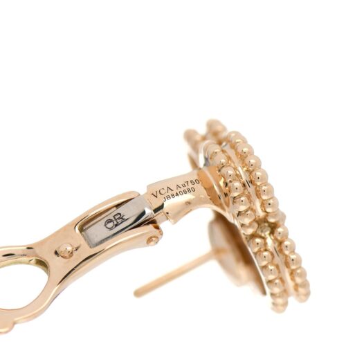 High Quality Luxury Van Cleef  Arpels 18K Yellow Gold/White Gold/Rose Gold Mother Of Pearl Vintage Alhambra Earrings product detail