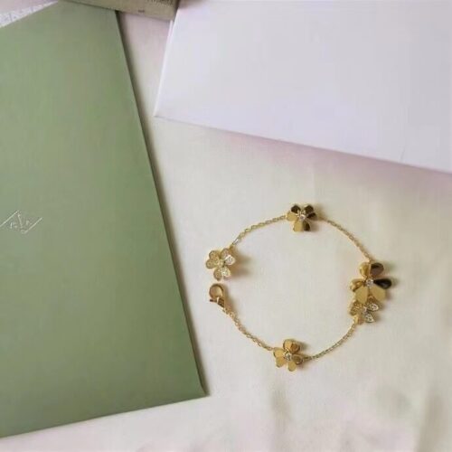 High Quality Luxury Van Cleef  Arpels Frivole 5 Motifs Bracelet 18K Yellow Gold With Diamonds product detail