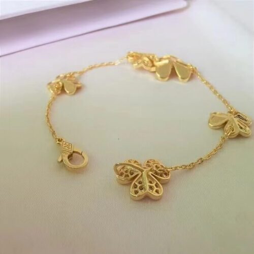 High Quality Luxury Van Cleef  Arpels Frivole 5 Motifs Bracelet 18K Yellow Gold With Diamonds product detail