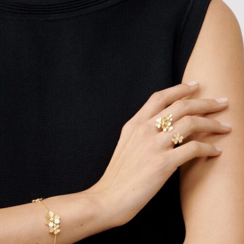 High Quality Luxury Van Cleef  Arpels Frivole 5 Motifs Bracelet 18K Yellow Gold With Diamonds product detail