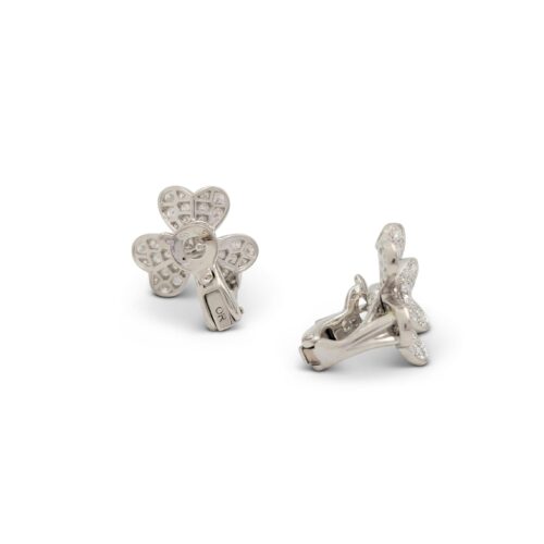 High Quality Luxury Van Cleef  Arpels Frivole White Gold And Diamond Earrings Small Model product detail