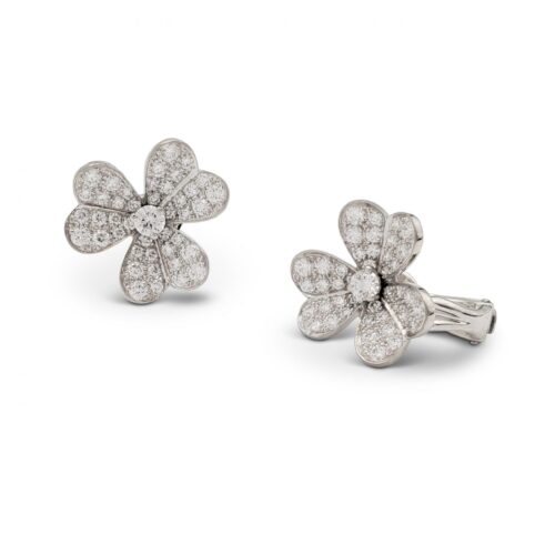 High Quality Luxury Van Cleef  Arpels Frivole White Gold And Diamond Earrings Small Model product detail