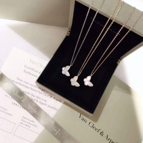High Quality Luxury Van Cleef Arpels Lucky Alhambra Butterfly Pendant Yellow Gold With White Mother Of Pearl product detail