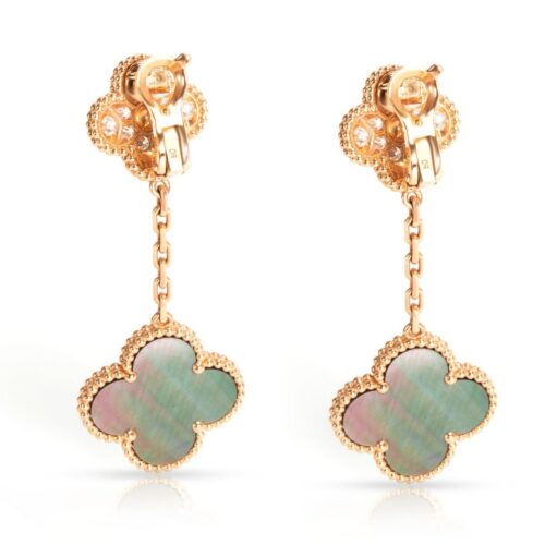 High Quality Luxury Van Cleef  Arpels Magic Alhambra 2 Motif Diamond Earrings In 18K Rose Gold product detail