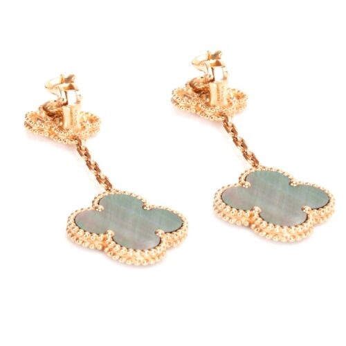 High Quality Luxury Van Cleef  Arpels Magic Alhambra 2 Motif Diamond Earrings In 18K Rose Gold product detail