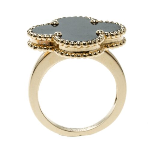 High Quality Luxury Van Cleef  Arpels Magic Alhambra Grey Mother Of Pearl 18K Yellow Gold Ring product detail