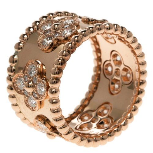 High Quality Luxury Van Cleef Arpels Perlée Clover Diamond Ring product detail