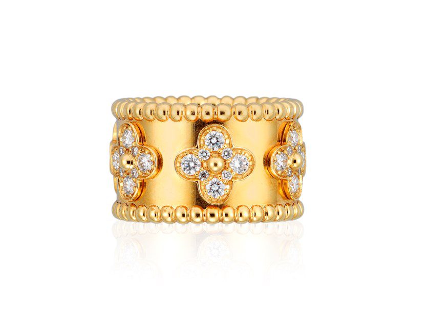 High Quality Luxury Van Cleef Arpels Perlée Clover Diamond Ring product detail