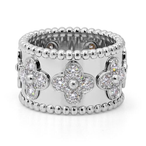 High Quality Luxury Van Cleef Arpels Perlée Clover Diamond Ring product detail