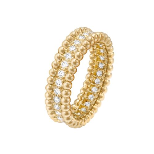 High Quality Luxury Van Cleef  Arpels Perlée Diamonds Ring 1 Row alternate view