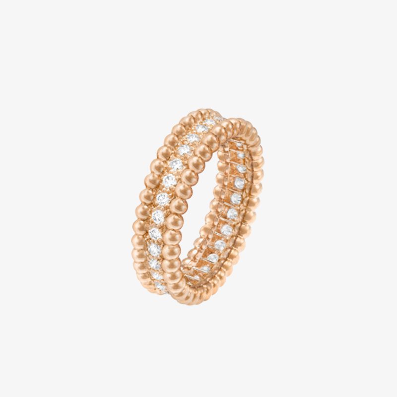 High Quality Luxury Van Cleef Arpels Perlée Diamonds Ring 1 Row