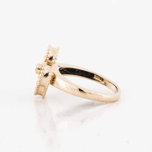 High Quality Luxury Van Cleef  Arpels Pre-Owned Vintage Alhambra Yellow Gold Ring In Turquoise product detail