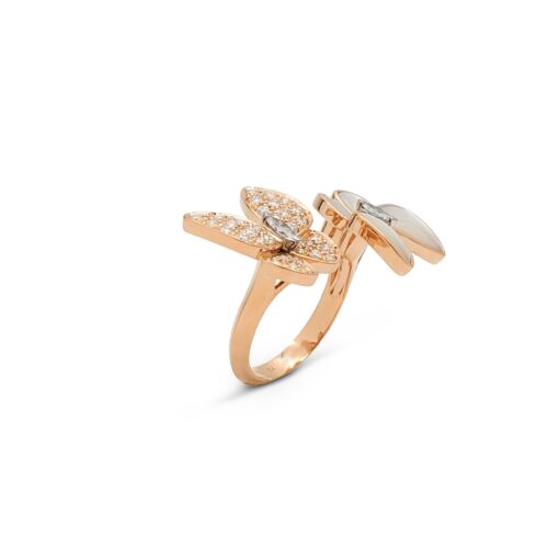 High Quality Luxury Van Cleef  Arpels ‘Two Butterfly’ Between-The-Finger Ring alternate view