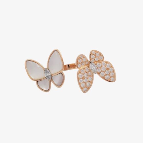 High Quality Luxury Van Cleef Arpels ‘Two Butterfly’ Between-The-Finger Ring