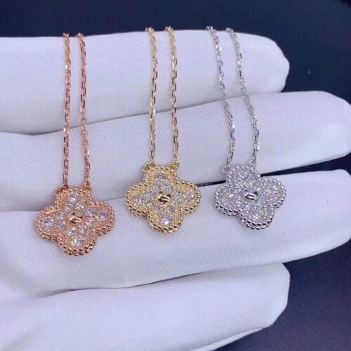 High Quality Luxury Van Cleef Arpels Vintage Alhambra Pendant Necklace With Diamond product detail