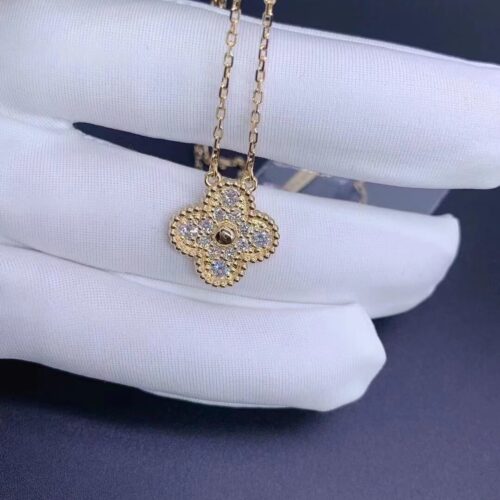 High Quality Luxury Van Cleef Arpels Vintage Alhambra Pendant Necklace With Diamond product detail