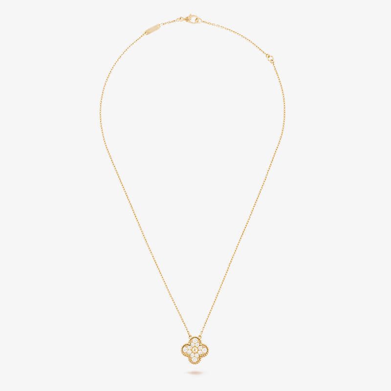 High Quality Luxury Van Cleef Arpels Vintage Alhambra Pendant Necklace With Diamond product detail