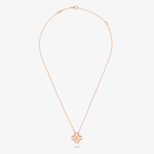 High Quality Luxury Van Cleef Arpels Vintage Alhambra Pendant Necklace With Diamond