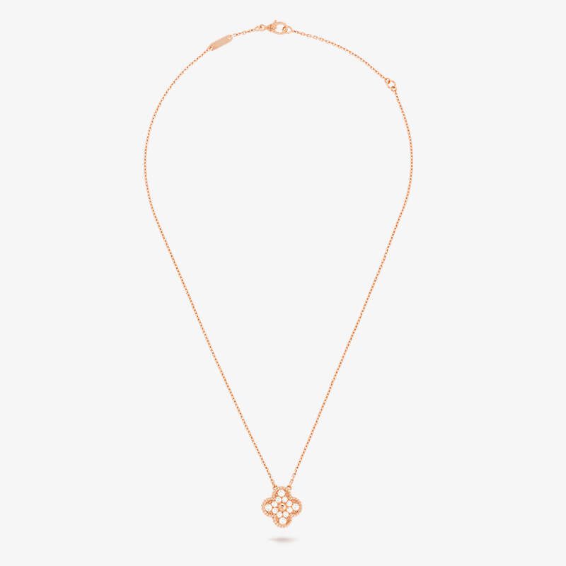 High Quality Luxury Van Cleef Arpels Vintage Alhambra Pendant Necklace With Diamond