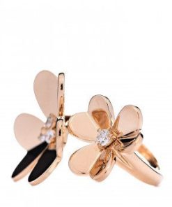 High Quality Luxury Van Cleef  Arpels ‘Frivole’ Yellow Gold White Gold Rose Gold And Diamond Between-The-Finger Ring product detail