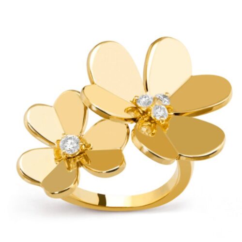 High Quality Luxury Van Cleef  Arpels ‘Frivole’ Yellow Gold White Gold Rose Gold And Diamond Between-The-Finger Ring product detail
