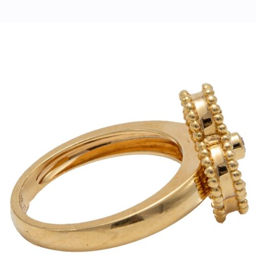 High Quality Luxury Van Cleef  Arples Mother Of Pearl  Yellow Gold/White Gold Vintage Alhambra Ring product detail