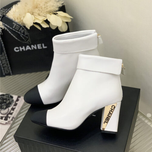 High Quality Luxury Chanel Chunky Heel Ankle Boots – Style 92006 product detail