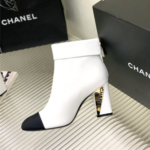High Quality Luxury Chanel Chunky Heel Ankle Boots – Style 92006 product detail