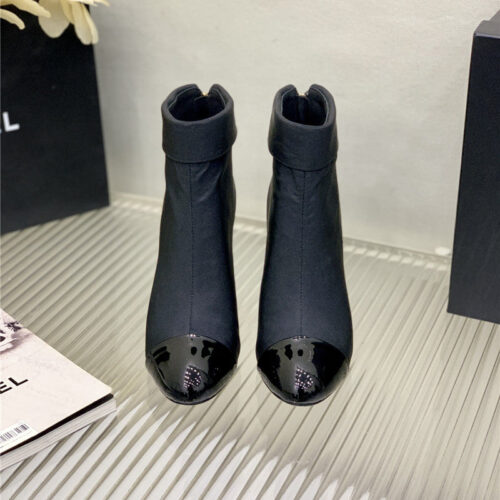 High Quality Luxury Chanel Chunky Heel Ankle Boots – Style 95398 product detail
